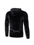 Men's Velvet Solid Color Pullover Hoodie Sweatshirts