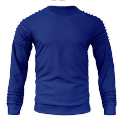 Men's Waffle Patchwork Crew Neck Raglan Sleeves Sweatershirt