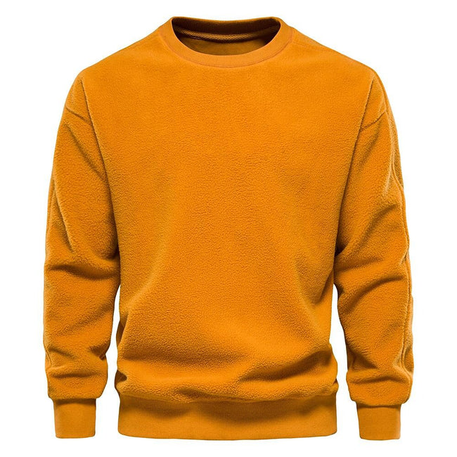 Men's Fleece Solid Color Shoulder Drop Pullover Sweatshirt