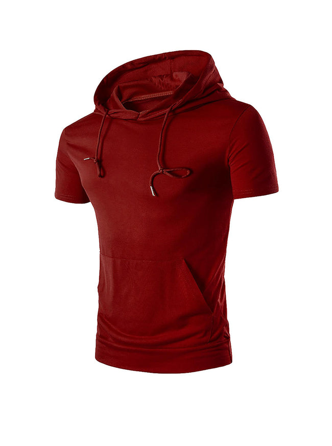Ronald Solid Color Hooded Casual T-shirt