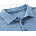 Men's Knitted Solid Color Lapel Sweater