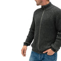 Men's Solid Color Turtleneck Zip Knit Cardigan