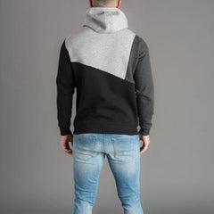 Men's Patchwork Contrast Hooded Sweatshirt