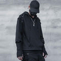 Men's Shoulder Tie Hooded Sweatshirt with Thumb Holes on Sleeves