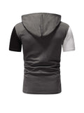 Mullins Color Block Patched Drawstring Hooded Tee