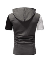 Mullins Color Block Patched Drawstring Hooded Tee