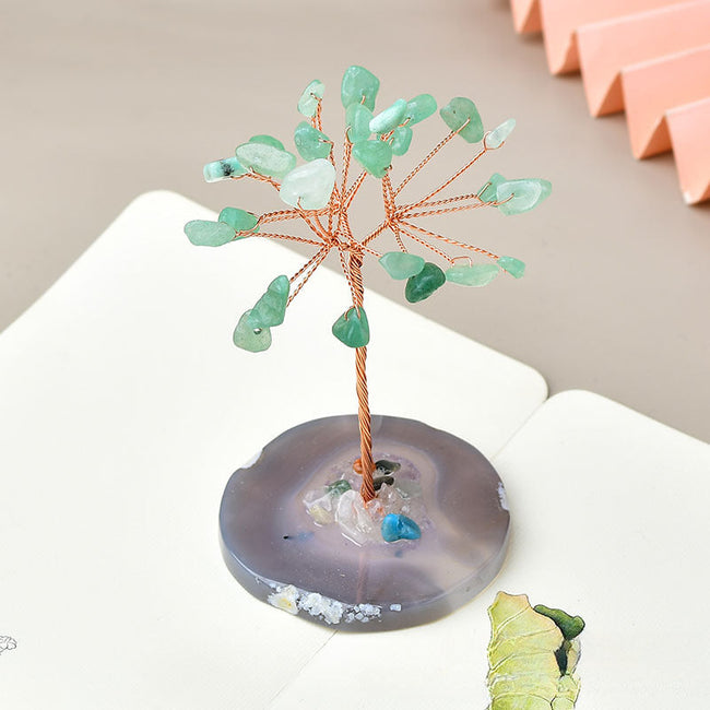 Natural Agate Slice Fortune Tree