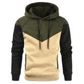 Men's Hoodie Pullover Patchwork Drawstring Sweatshirt With Pocket Sports & Outdoor Casual Daily