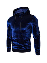 Men's Velvet Solid Color Pullover Hoodie Sweatshirts