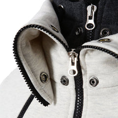 Men's High Collar Two Tone High Collar Windproof Hoodie