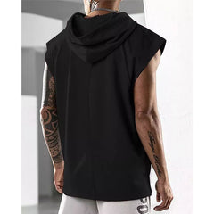 James Fitness Pullover Sports Hooded Vest Tank Top