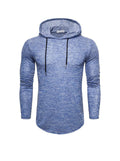Men's Slub Yarn Hooded Long-sleeve T-shirt