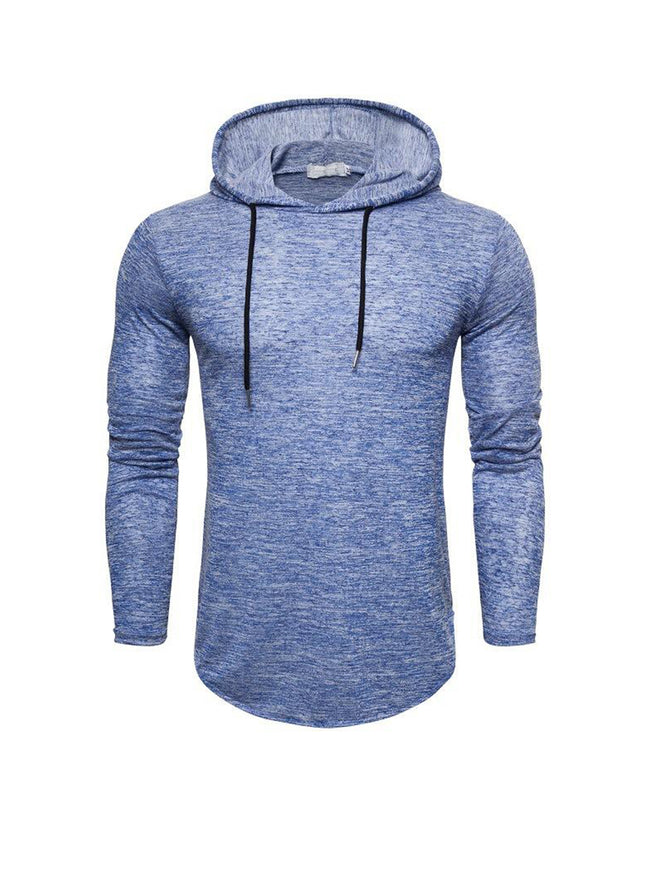 Men's Slub Yarn Hooded Long-sleeve T-shirt