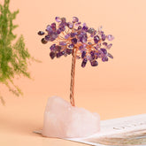 Natural Rose Quartz Jewelry Original Stone Base Fortune Tree