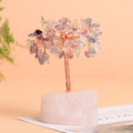 Natural Rose Quartz Jewelry Original Stone Base Fortune Tree