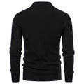 Men's Lapel Pullover Waffle Half Zipper Slim Fit Sweater