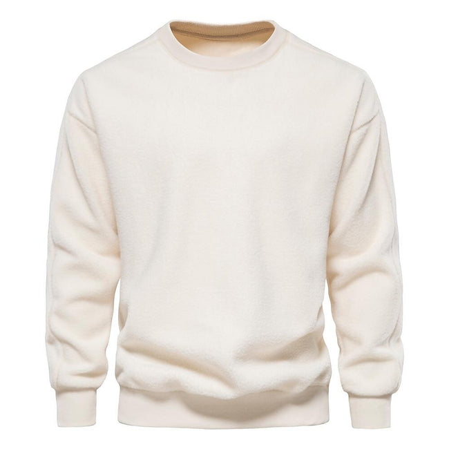 Men's Fleece Solid Color Shoulder Drop Pullover Sweatshirt