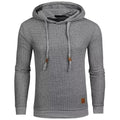 Men's Jacquard Small Check Pullover Basic Hoodie Sweatshirt