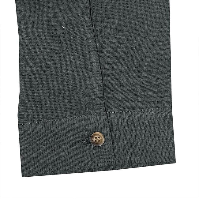 Men's Henley Collar Cotton Linen Long Sleeve Shirt