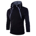 Men's Stand Collar Solid Color Zip Hoodies Sweatshirts