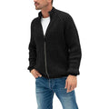 Men's Solid Color Turtleneck Zip Knit Cardigan