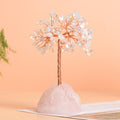 Natural Rose Quartz Jewelry Original Stone Base Fortune Tree