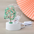 Natural Crystal Small Table Lamp Fortune Tree