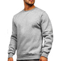 Men's Pullover Solid Color Fleece Crew Neck Sweatshirts