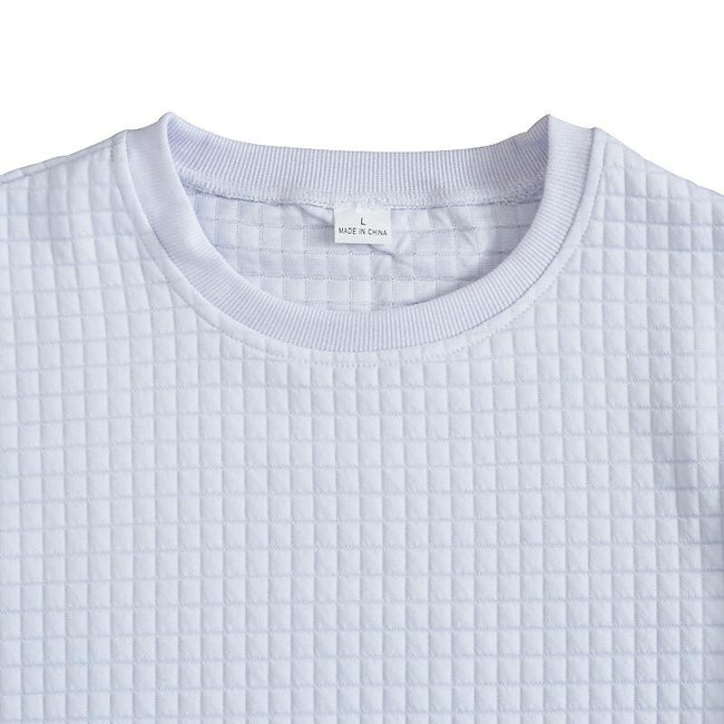 Men's Jacquard Small Check Pullover Sweatershirt