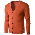 Men's Solid Color V-neck Knitted Cardigan