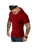 Ronald Solid Color Hooded Casual T-shirt