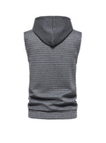 Men's Jacquard Small Check Pullover Hoodie Vest