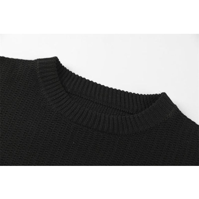 Men's Colorblock Striped Slim Fit Crew Neck Pullover Sweater