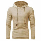 Men's Jacquard Small Check Pullover Basic Hoodie Sweatshirt