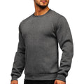 Men's Pullover Solid Color Fleece Crew Neck Sweatshirts