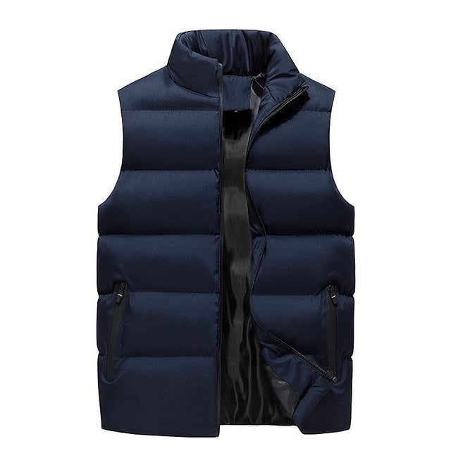 Men's Stand Collar Lightweight Zip-up Puffer Gilet