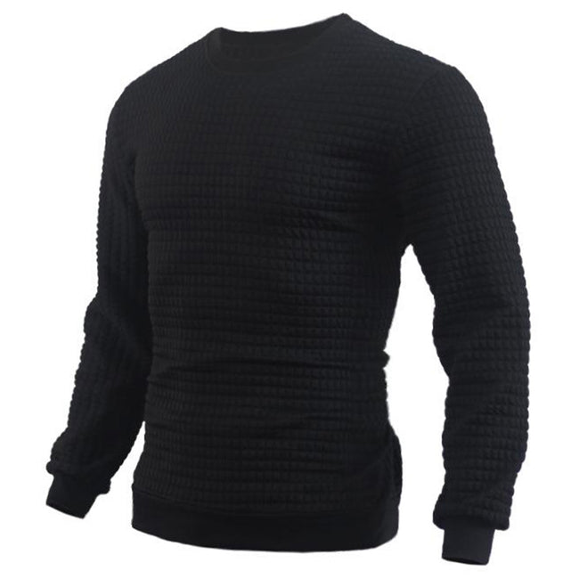 Men's Jacquard Small Check Pullover Sweatershirt
