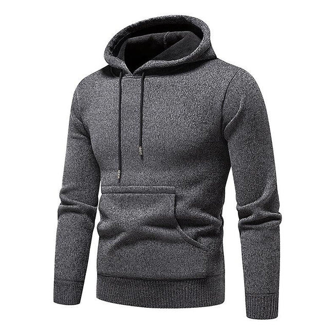 Men's Chenille Basic Casual Pullover Hooded Sweater