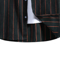 Men's Casual Hooded Striped Print Short-sleeved Shirt