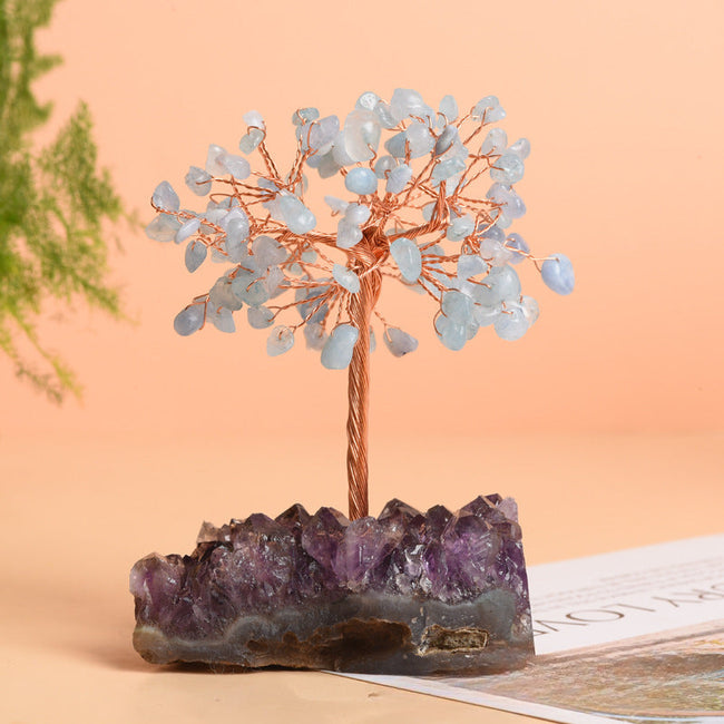 Natural Amethyst Cluster Base Fortune Tree Decoration