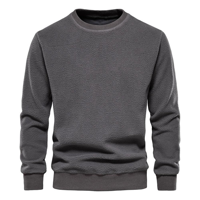 Men's Fleece Solid Color Pullover Sweatshirt