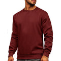 Men's Pullover Solid Color Fleece Crew Neck Sweatshirts
