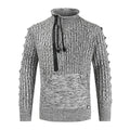 Men's Melange Half Zip Kangaroo Pocket Sweater