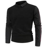 Men's Slim Patchwork Fake Two Piece Knit Sweater