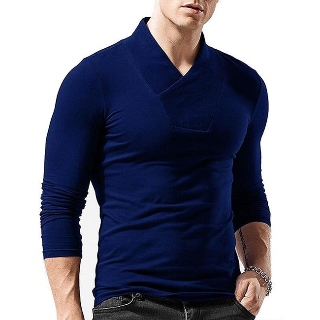 Men's Solid Color Turtleneck Long Sleeve T-Shirt