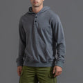 Men's Solid Color Sportswear Casual Thin Button Hooded Sweatshirt