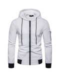 Men's Jacquard Small Check Hoodie Sweatshirt Jacket