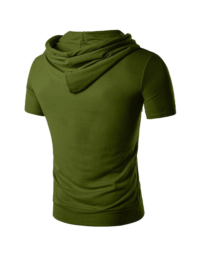 Ronald Solid Color Hooded Casual T-shirt
