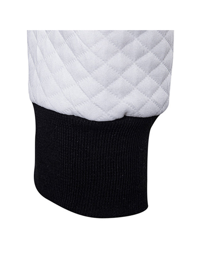 Men's Jacquard Small Check Hoodie Sweatshirt Jacket