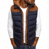 Men's Fake Two Piece Quilted Hood Padded Gilet